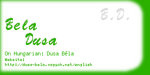 bela dusa business card