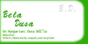 bela dusa business card